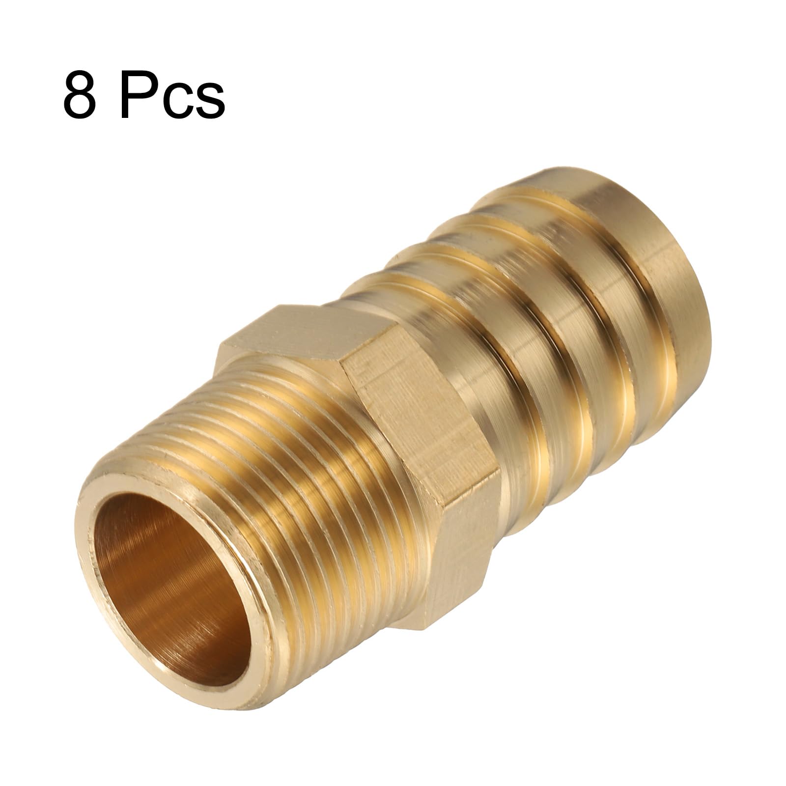 QUARKZMAN 8Pcs Raccordi A Spina in Ottone 3/4" NPT Maschio A 1" ID Tubo per Collegamento Diretto Tubo Home Brew Torre di Collegamento Costruzione Resistente