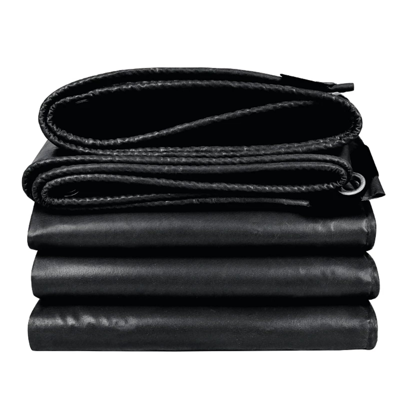 Tarps Heavy Duty Waterproof with Grommets Reinforced Edges,UV Resistant 500g/㎡ Large Black Canvas Tarpaulin Covers(3x3m(9.8ftx9.8ft))