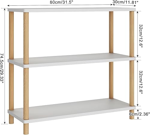 Miniatura 3 de IBUYKE Estantería abierta de madera de 3 niveles  Moderno organizador de almacenamiento independiente, estantes de pie, soporte de exhibición
