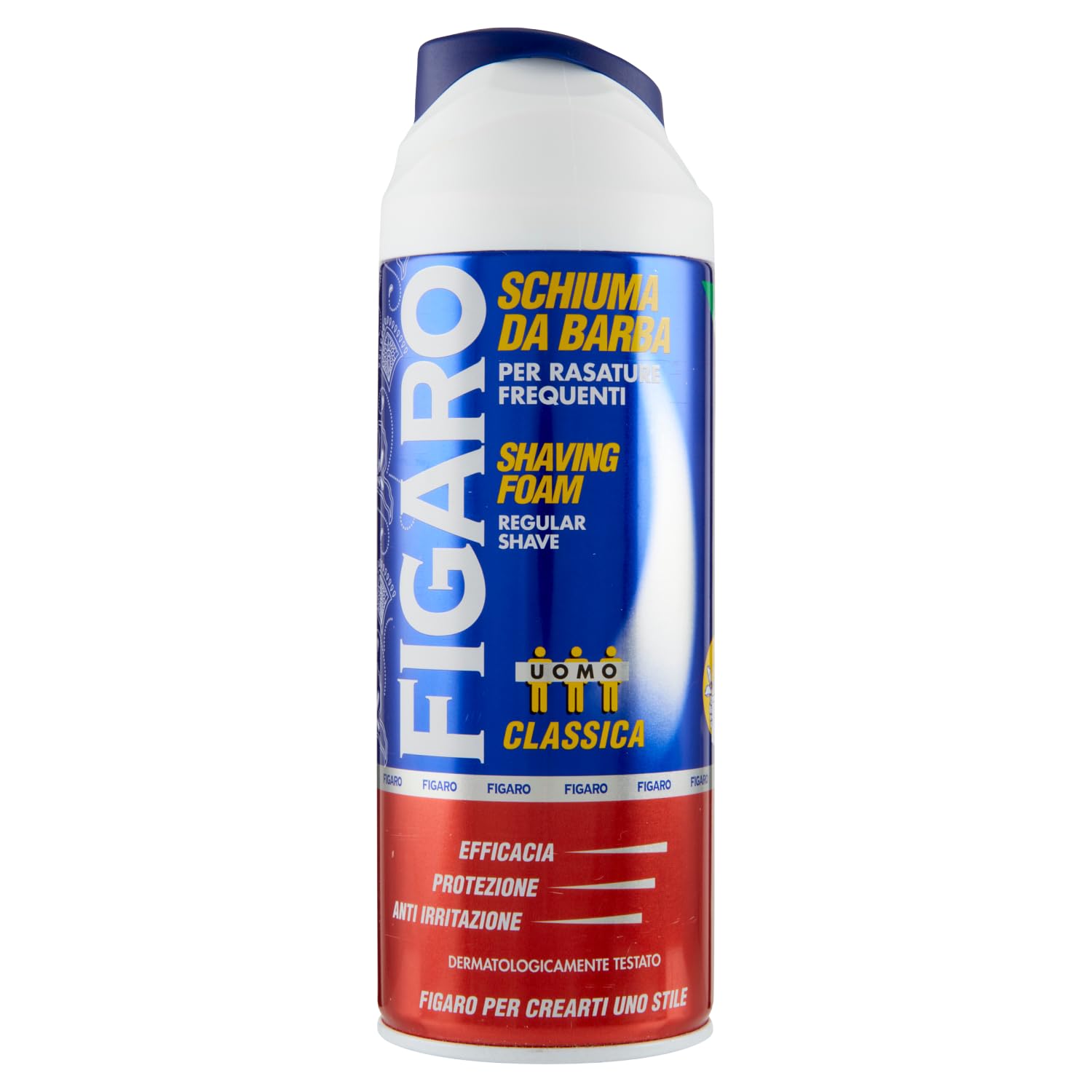 Figaro Schiuma da Barba Original Classic - 12 espumas de afeitar para afeitarse frecuentemente, 400 ml + llavero Beni Culinari gratuito