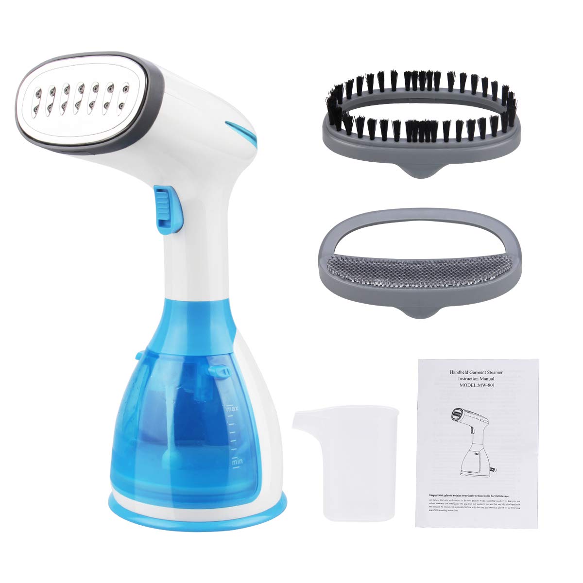 Cadrim - Plancha de vapor portátil con depósito de agua de 280 ml, para el hogar, viajes y vacaciones, color azul