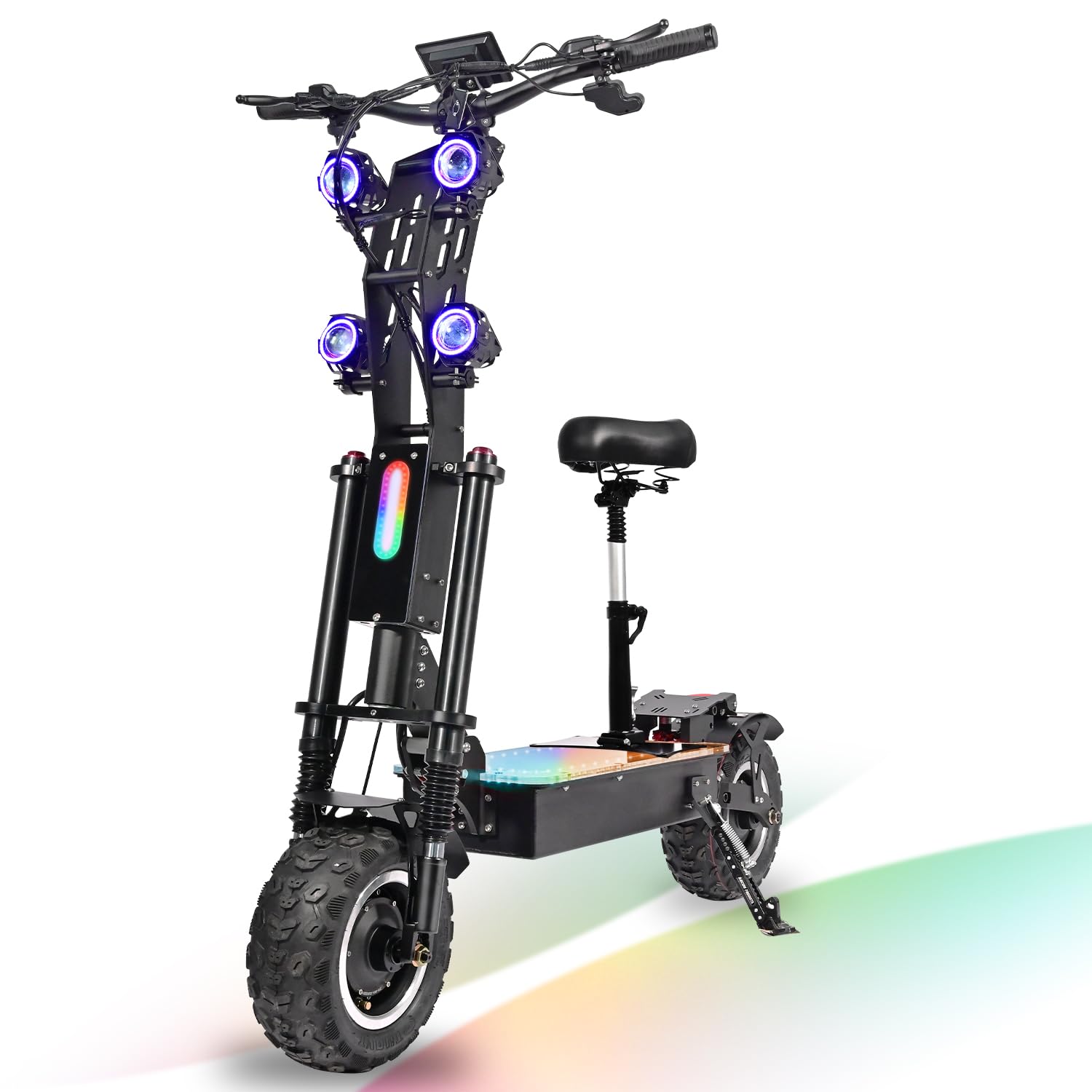 High-Performance Electric Offroad Scooter - 62 MPH Fastest Dual Motor 10000W 80-Mile Range 14 Off-Road Tires 72V 40Ah