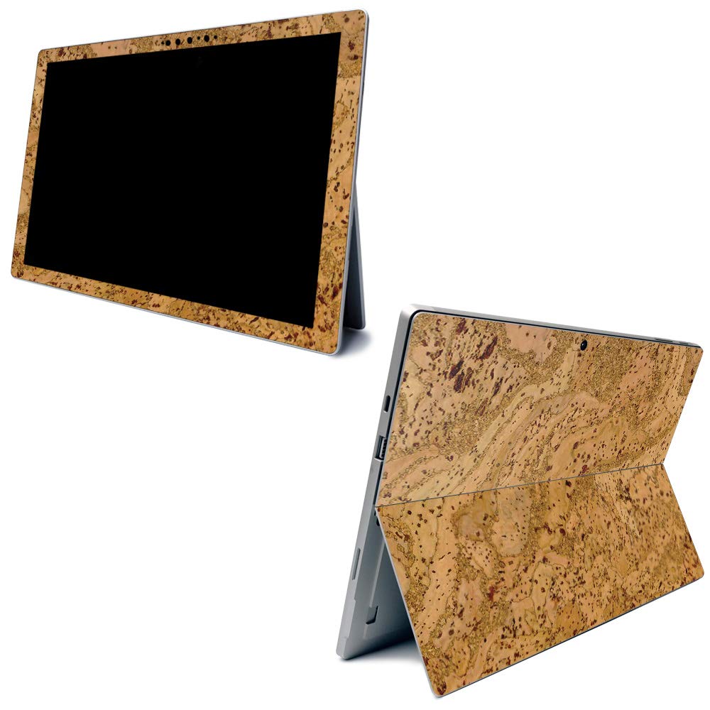 MightySkins Carbon Fiber Skin for Microsoft Surface Pro 7 - Cork | Textured Carbon Fiber Finish | Easy to Apply, Remove, and Change Styles | Made in The USA
