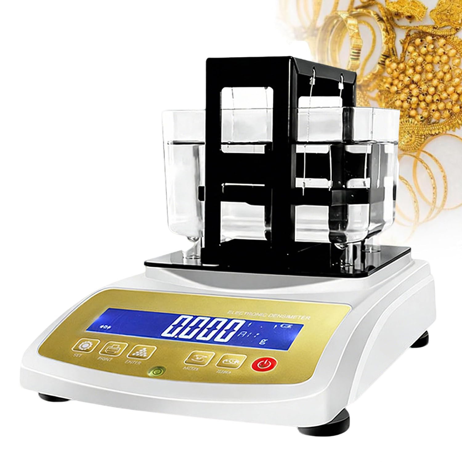 Misuratore di densità dell'oro, tester dell'argento dell'oro, rileva il valore del carato dell'oro, attrezzatura di strumenti di gioielleria per la precisione di analisi della banca del negozio di