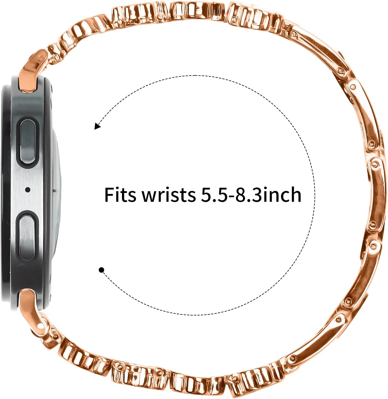 Bracelet Compatible with Samsung Galaxy Watch 8 Band 40mm 44mm, Galaxy Watch 8 Classic Band 46mm Rhinestone Diamond Bling Adjustable Strap Wristband for Women - Image 3