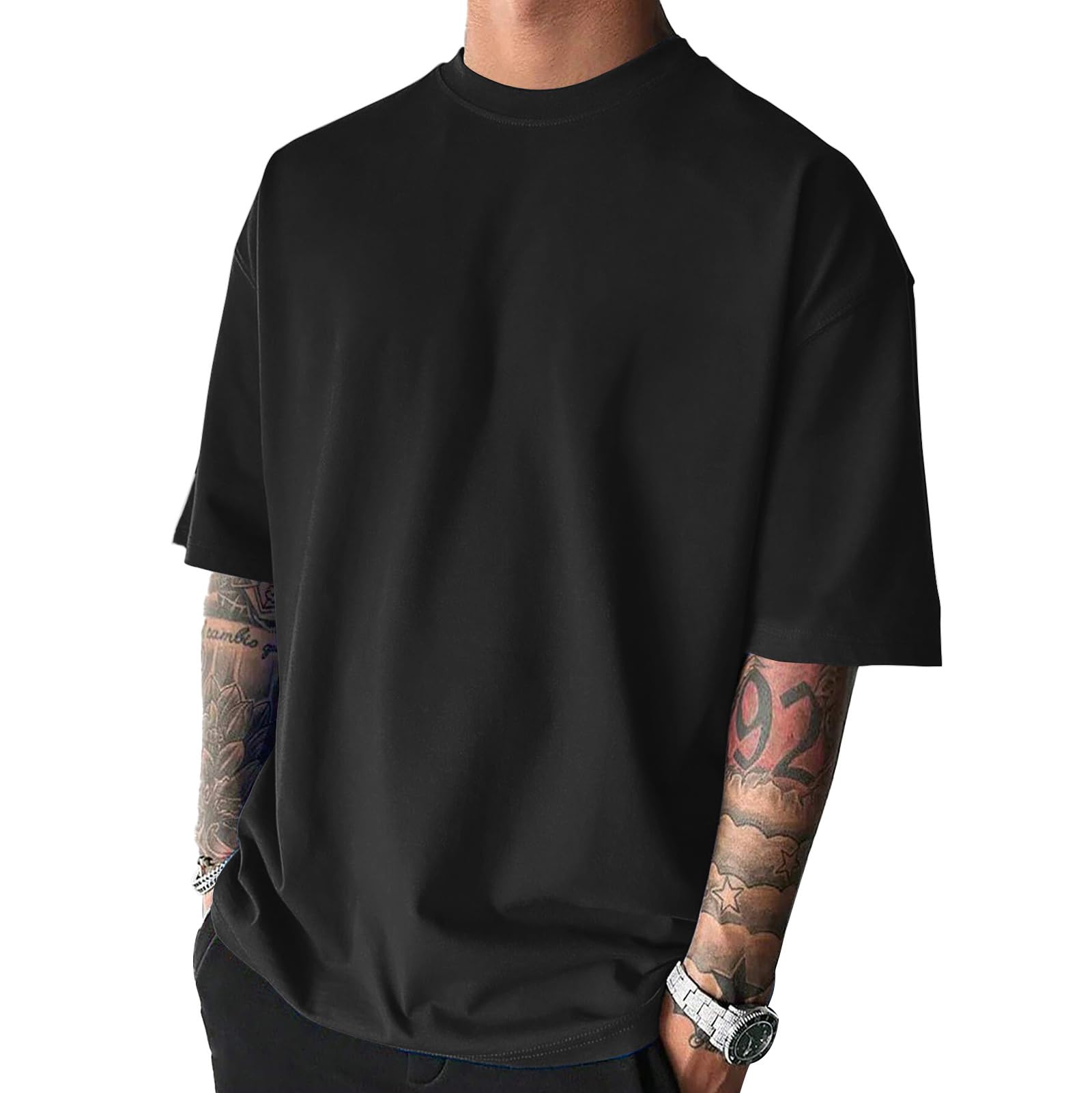 Men's Fashion Oversized Tshirts Workout Short Sleeve T-Shirt Dry Fit Lightweight Crewneck Tee Tops