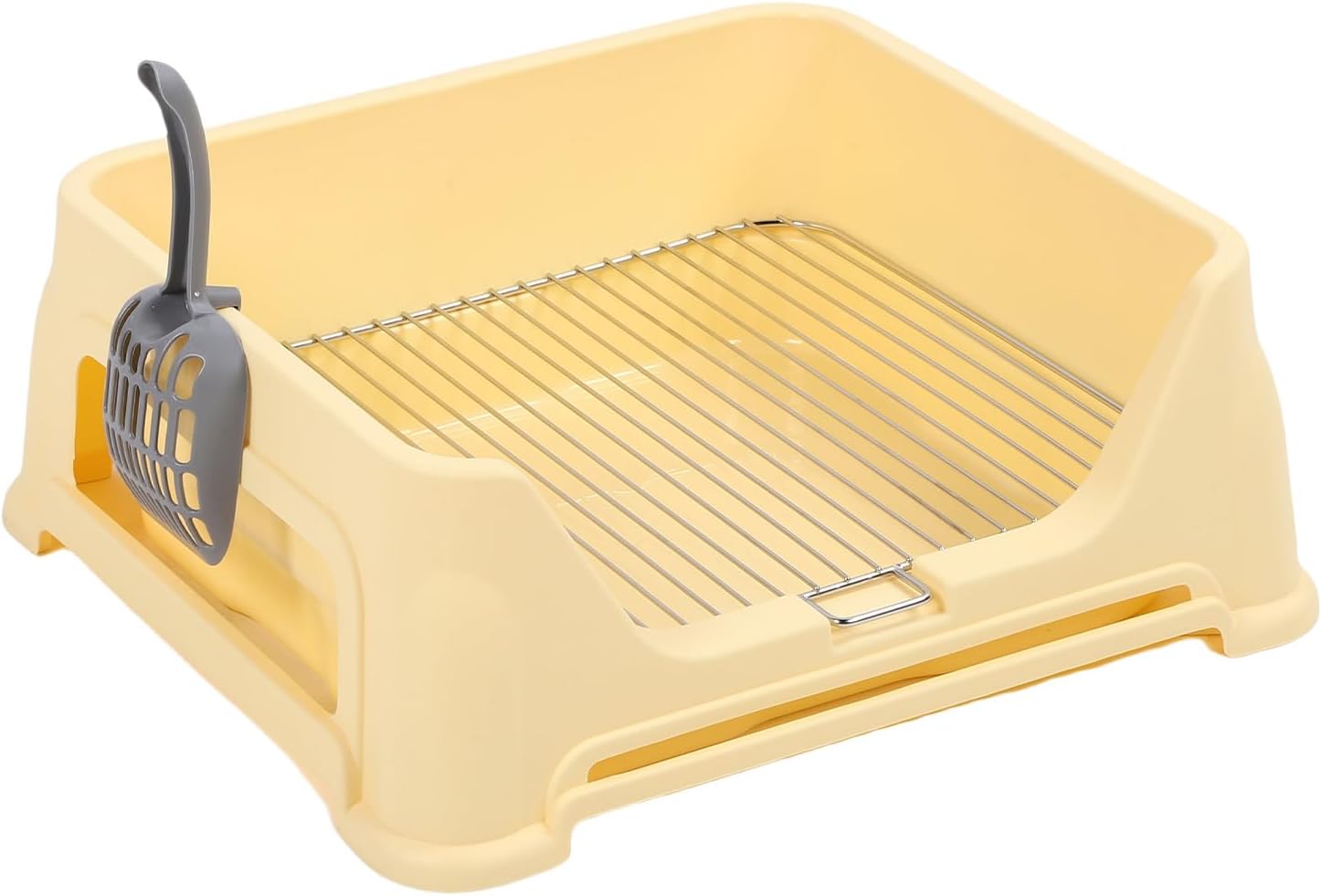 aqxreight Indoor Dog Potty Tray Stainless Steel Grid Sturdy Dog Training Toilet for Small Medium Dogs Light Yellow No Need The Making M Potty TrayIndoor Tray (Light Yellow)