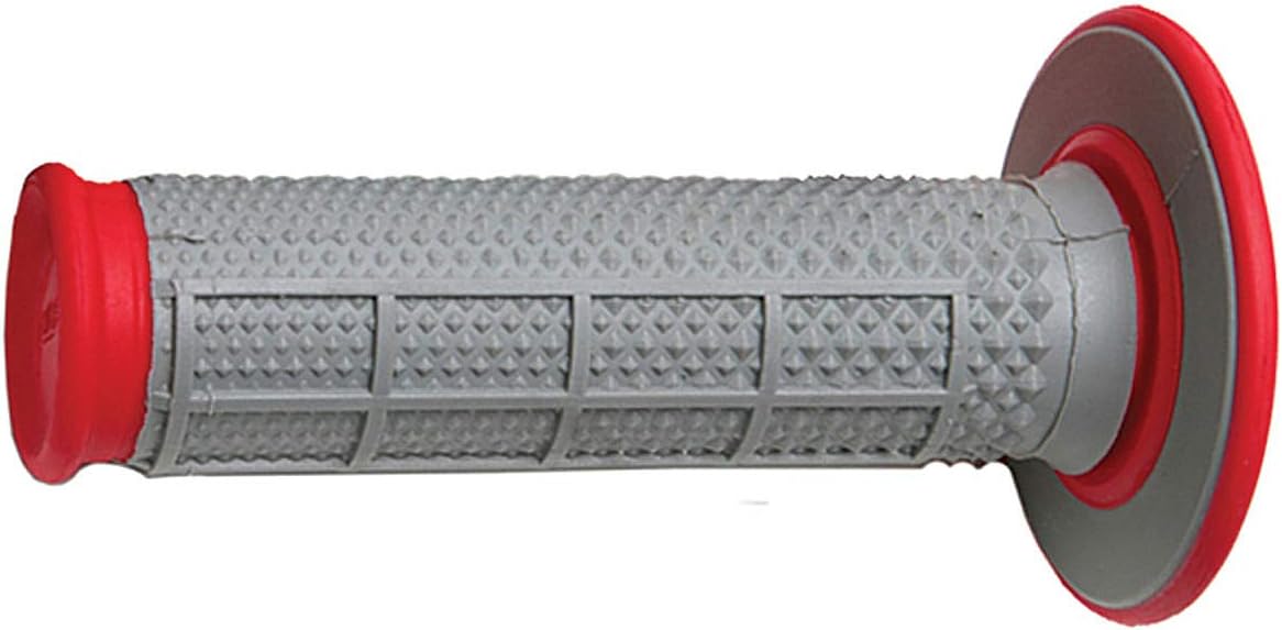 G163 Red/Gray Diamond/Waffle Soft/Firm Compound Tapered Motocross Grip