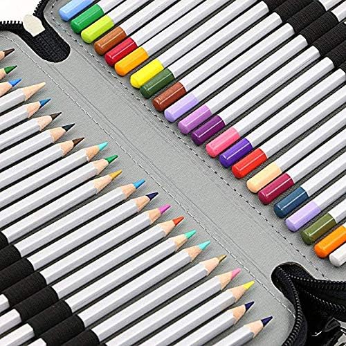 Zwini 120 Inserting Large Pencil Case 3 Multi-Layer Capacity Pencil Bag PU Leather Stationery Organizer for Pen Colored Pencil Erasers Sharpener, Black(No Pencils)