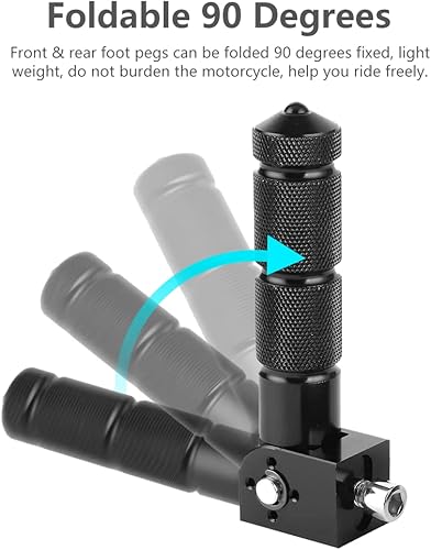 Miniatura 3 de Watris Veiyi 2 clavijas de pie de motocicleta, clavijas eléctricas para motocicleta con 2 tornillos de montaje, para la mayoría de automóviles