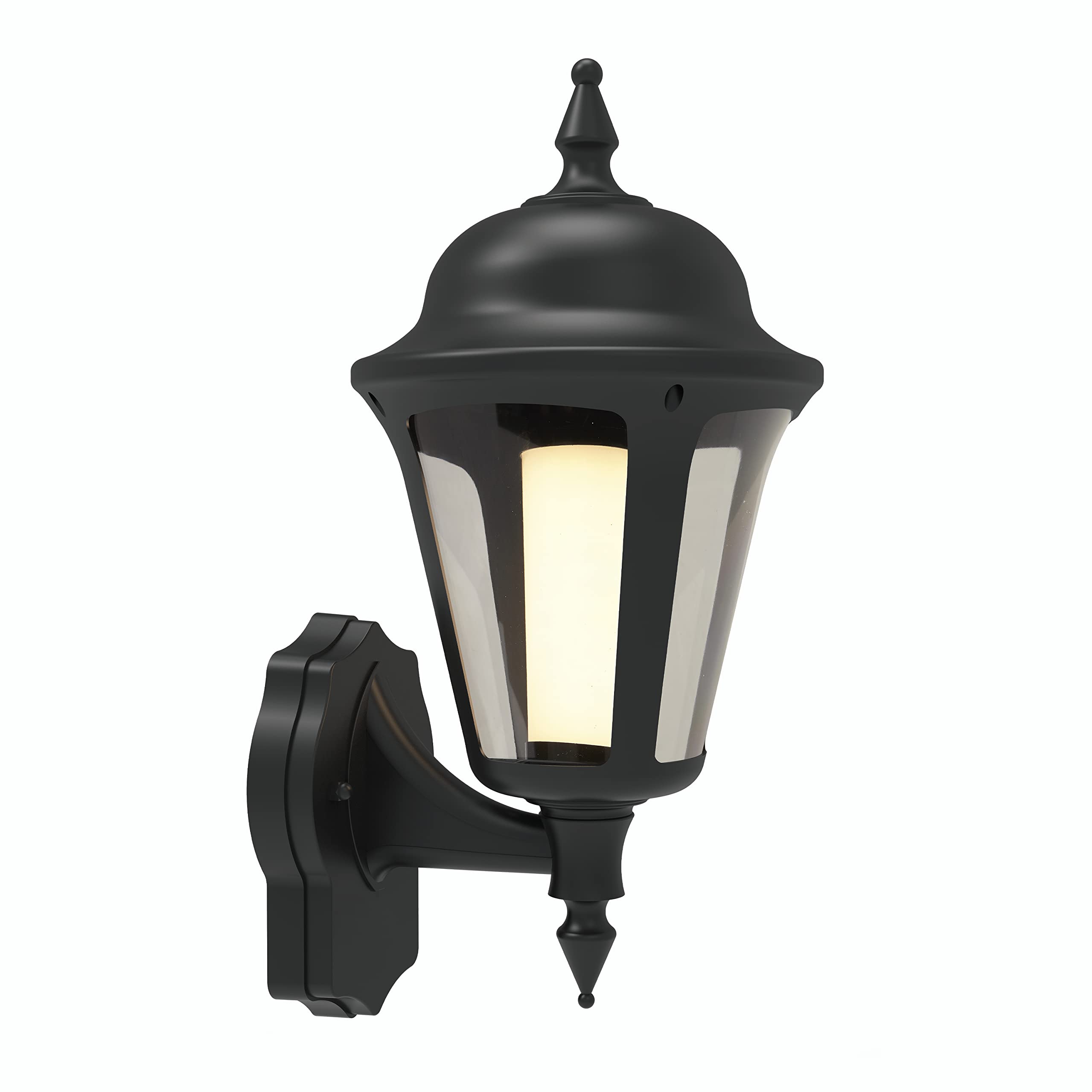 4lite Outdoor Wall Lantern (Black) 550lm Warm White IP65 Rated LED Integrated 8W Exterior Wall Lamp - 4L2/3414-4Yr Guarantee