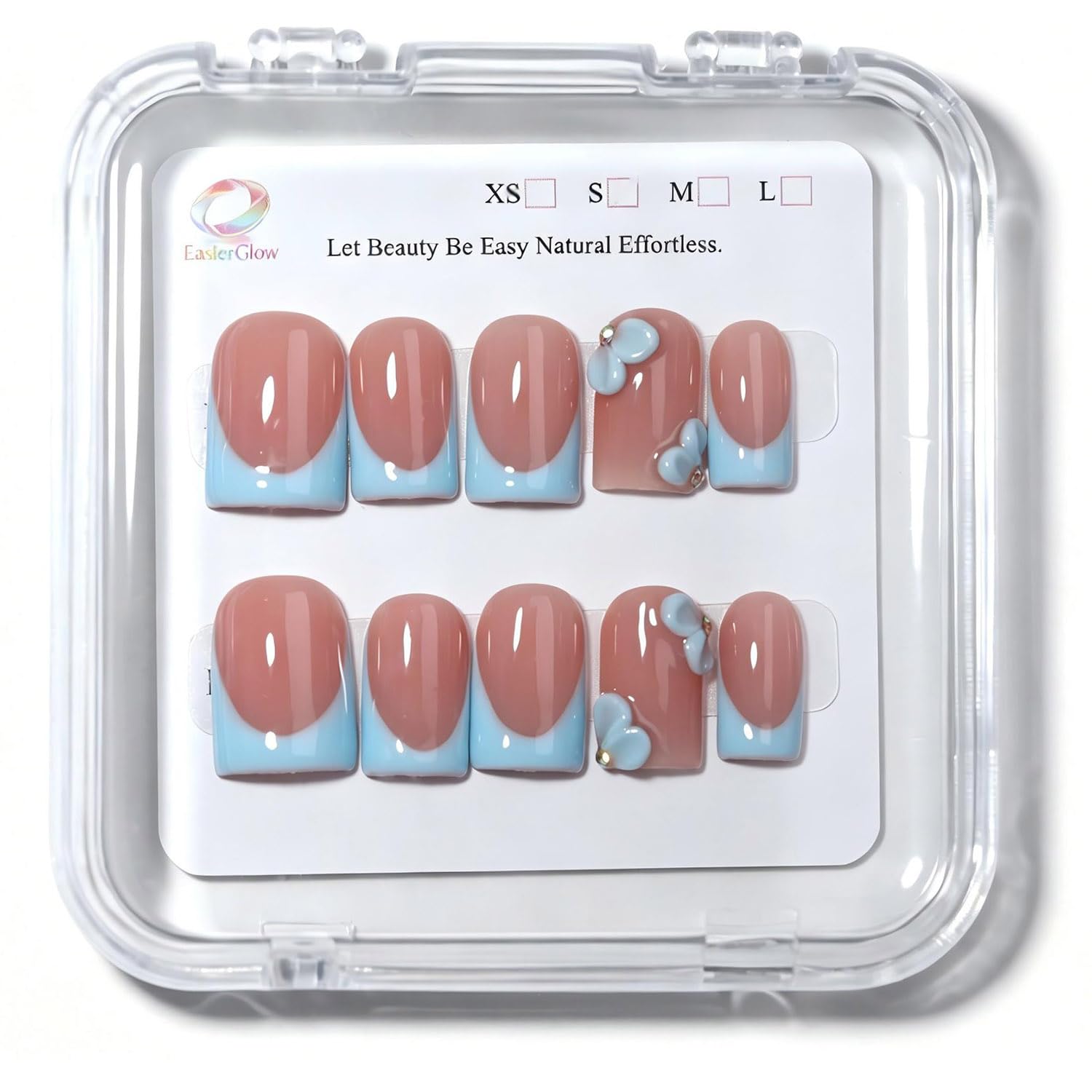 Handmade Short Square French Press On Nails,Reusable&Salon Quality(Y231, L) image 4