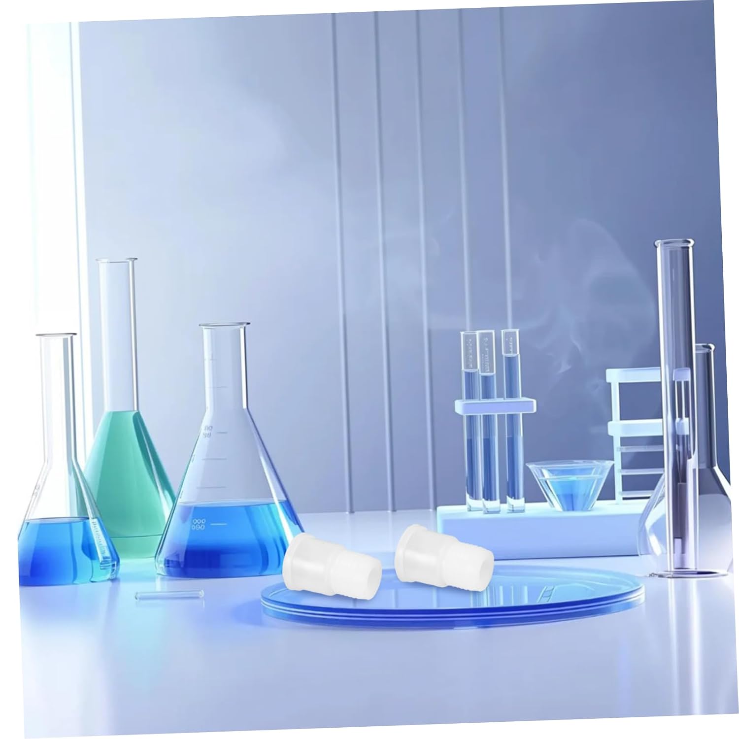 10pcs Silicone Lab Seal Tube Stopper Industrial Stopper for Flask Replacement Bottle Cap Threaded Design User-Friendly Versatile for Experiments