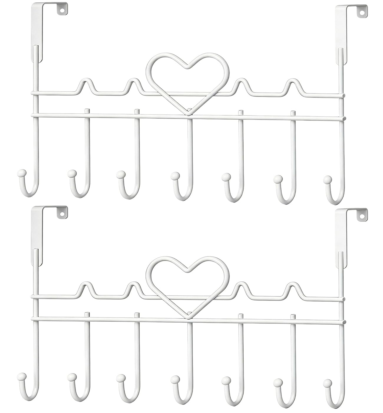 Wbdxwb White Over The Door Hook, Over Door Hanger For Coat, Towel, Bag, Robe (2 Pack, )