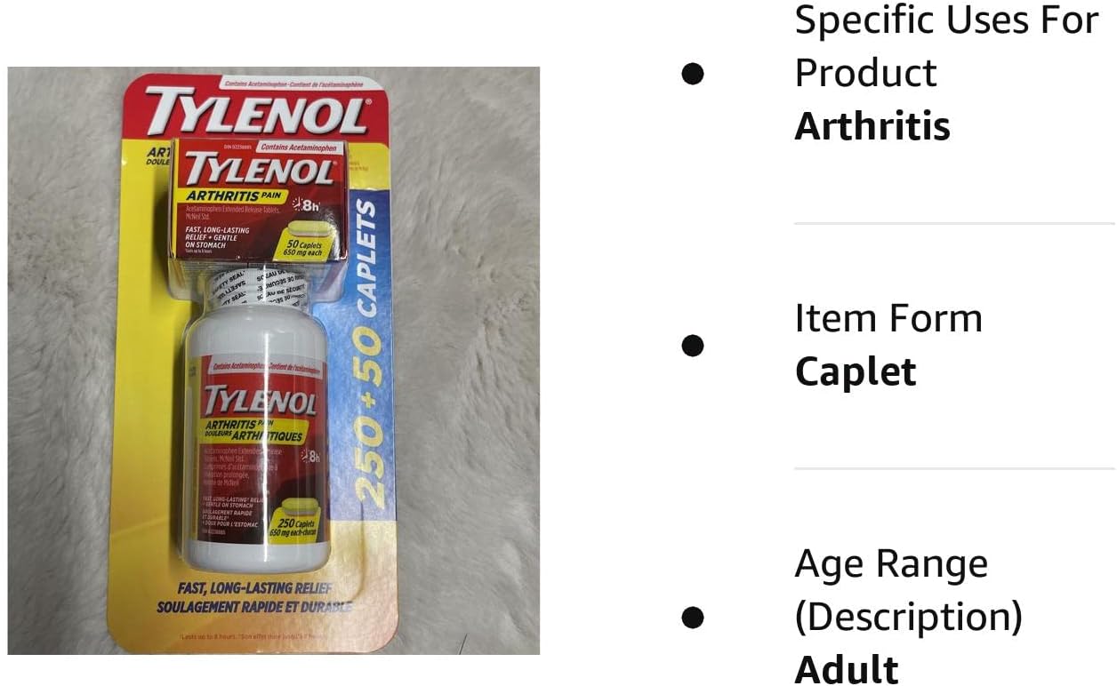 Tylenol Arthritis Pain Caplets - 290 Ct : Health & Household