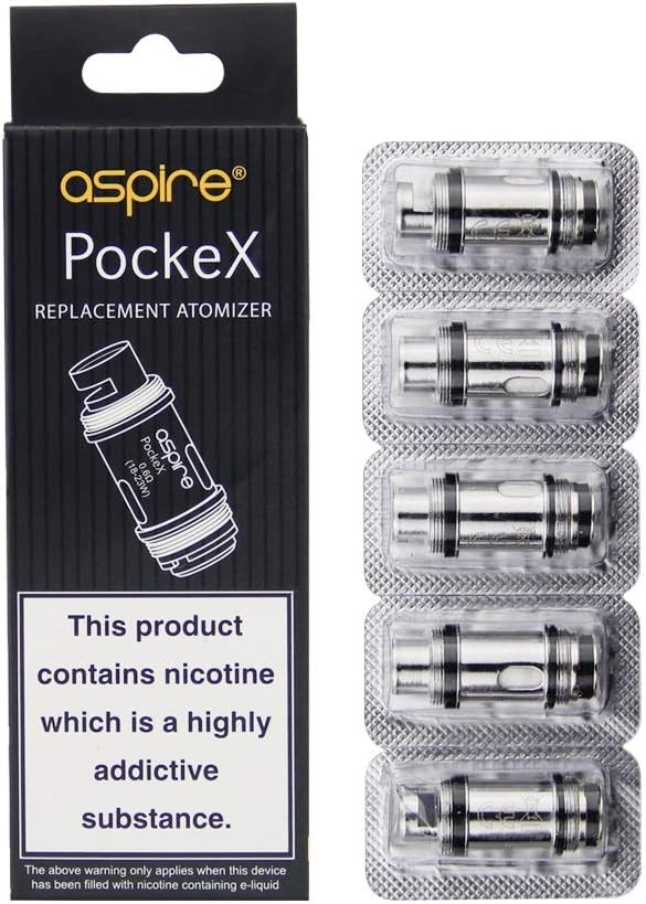Aspire PockeX Replacement Atomizer Coils 0.6 ohm for aspire Pocke X Tank Kit Pack of 5