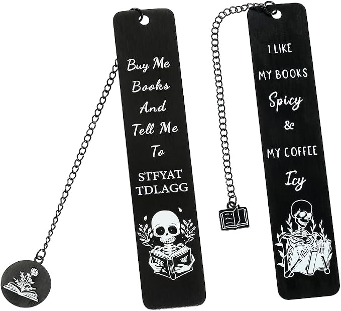 Amazon.com: Gothic Skeleton Bookmark - Stainless Steel Scary Bookmarks ...