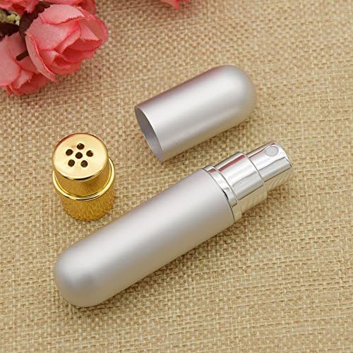 MACRHEE--Women Blank Refillable Nasal Inhaler Perfume Bottle Essential Oil Aromatherapy (silver)