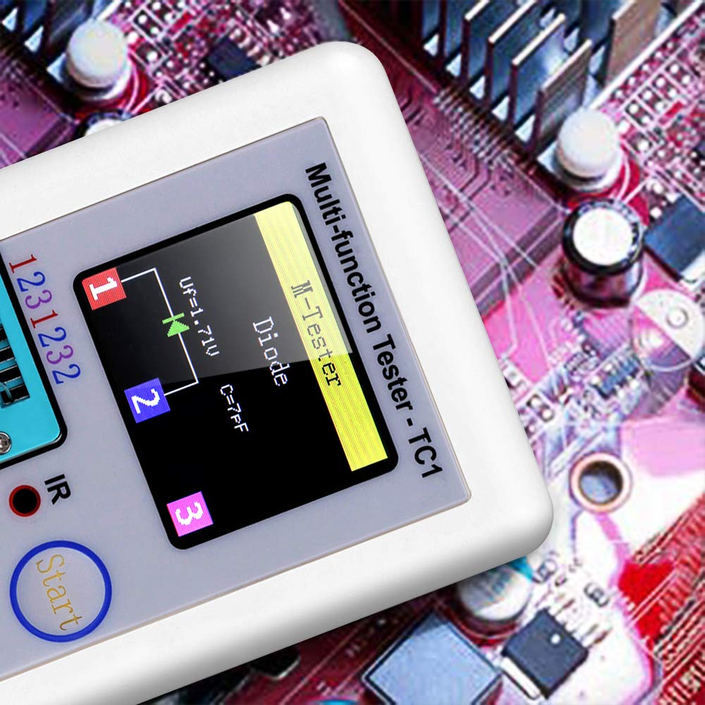 Hancaner Transistor Tester mit TFT Hintergrundbeleuchtung Farbe Anzeige Didoe Triode Kapazitiv Widerstand Detektor Induktivität MOSFET NPN PNP