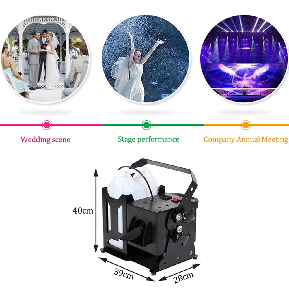 Máquina de nieve profesional, máquina de hacer copos de nieve portátil de 600 W con control remoto, máquina de efectos de escenario de copos de nieve para exteriores e interiores, cobertura de 4-5 m