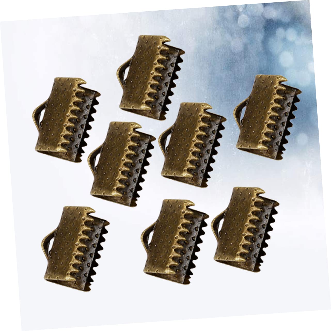 Operitacx DIY Jewelry Accessories 100pcs 1.6cm Metal Fastener Clasps Plated Ribbon Ends Cord Ends Buckles Zipper Clips for Necklace Bracelet Making