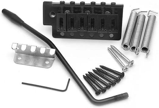 A set of right hand 6 string flat saddle single tremolo bridges for electric guitars Black Chrome Gold Professional Guitar BridgeBlack
