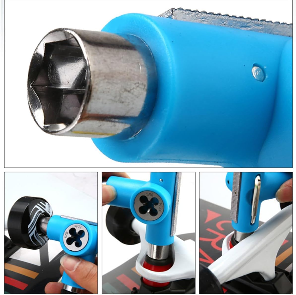 Mipcase Multi-Function Skateboard Tool Portable T-Y Tool for Adjusting and Disassembling Skateboards and Roller Skates Sturdy Blue Design for Easy Repairs and Maintenance
