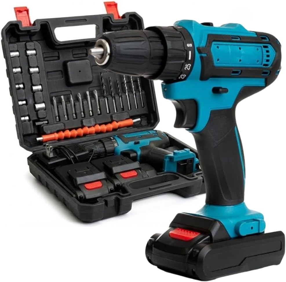 Evermore 21V Cordless Drill Set – High-Performance Power Rotary Tool for Crafts, Jewelry & Resin – Compact Handheld Electric Drill with 15+ Accessories & Carrying Case – Black