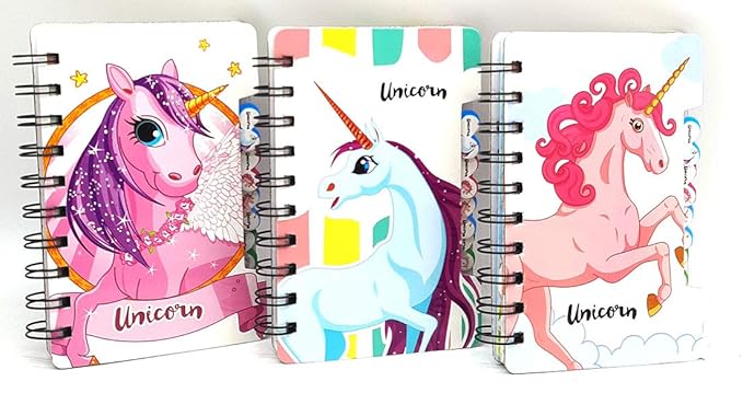 Mini Unicorn Magical Notebook/Diary for Girls/Boys/Kids Set of 3