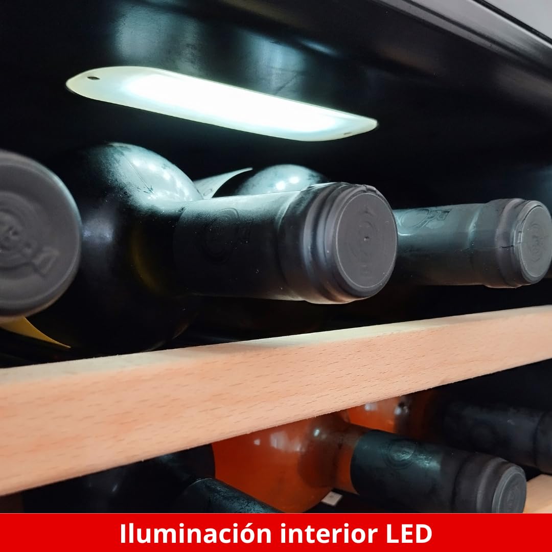 HAEGER Vinoteca Chateaux 24-24 Botellas, luz interior, 6º C - 20º C, Silenciosa, Panel de control táctil