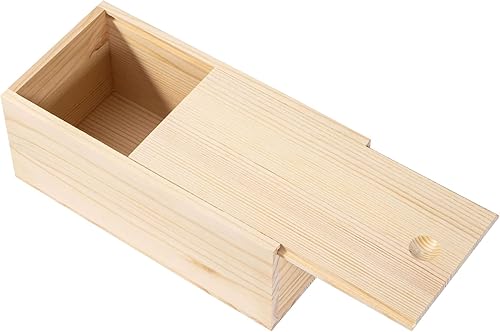 Miniatura 10 de Paquete de 2 Cajas de Madera Vintage con Tapa Deslizante, 7.8'' x 3.9'' x 3.1'' Caja de Almacenamiento de Recuerdos de Madera, Cajas de Regalo de
