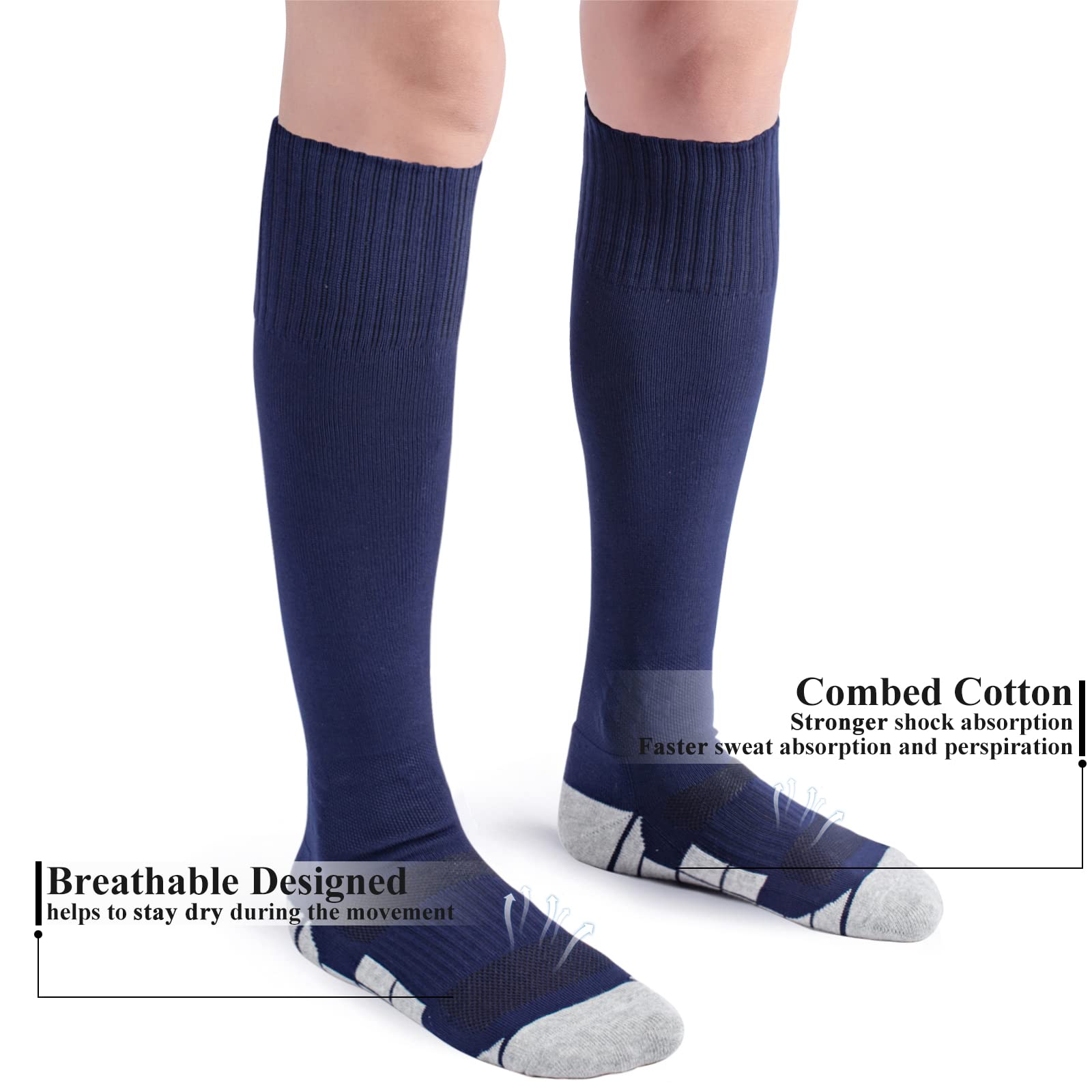 4er-Pack Softball-Baseballsocken für Jugendliche, Kinder, Erwachsene
