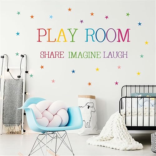 Miniatura 4 de Calcomanías de pared coloridas con citas inspiradoras para sala de juegos, proverbios ingleses, calcomanías de pared para despegar y pegar,