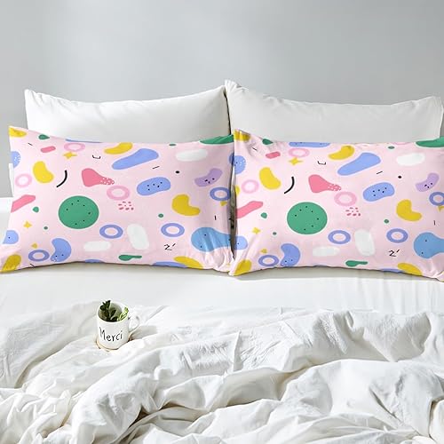 Miniatura 4 de Erosebridal Juego de sábanas con estampado de vaca, estilo hipster de los años 80 y 90, diseño geométrico de estilo moderno de los años 80 y 90,