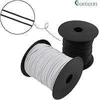 Vista 2 de Comeon Cordón de algodón de hilo encerado de 0.079 in, 80 yardas, correa de cuerda para collar, pulsera, fabricación de bricolaje (negro)