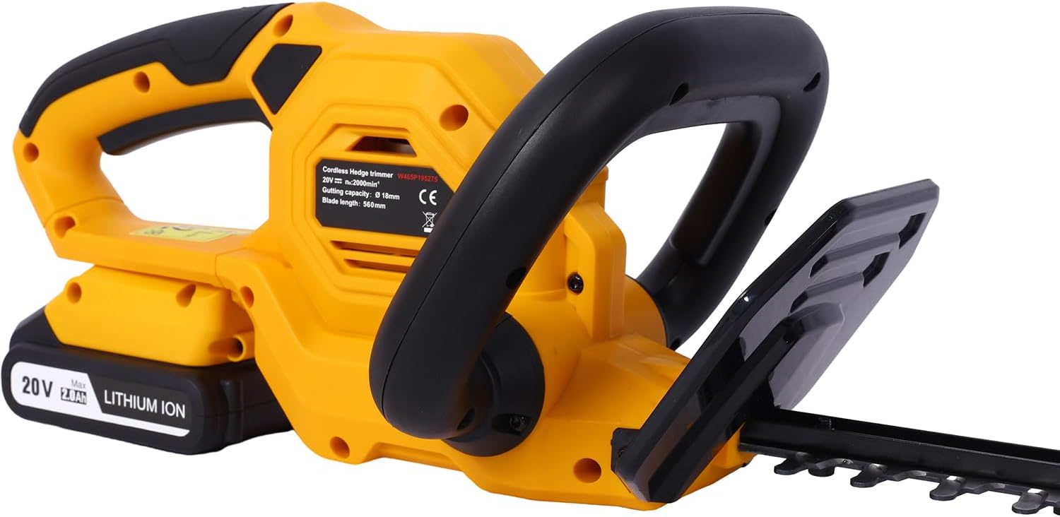 20V Cordless Hedge Trimmer, 22 Inch Steel Blade, Reduced Vibration, Battery and Charger Included