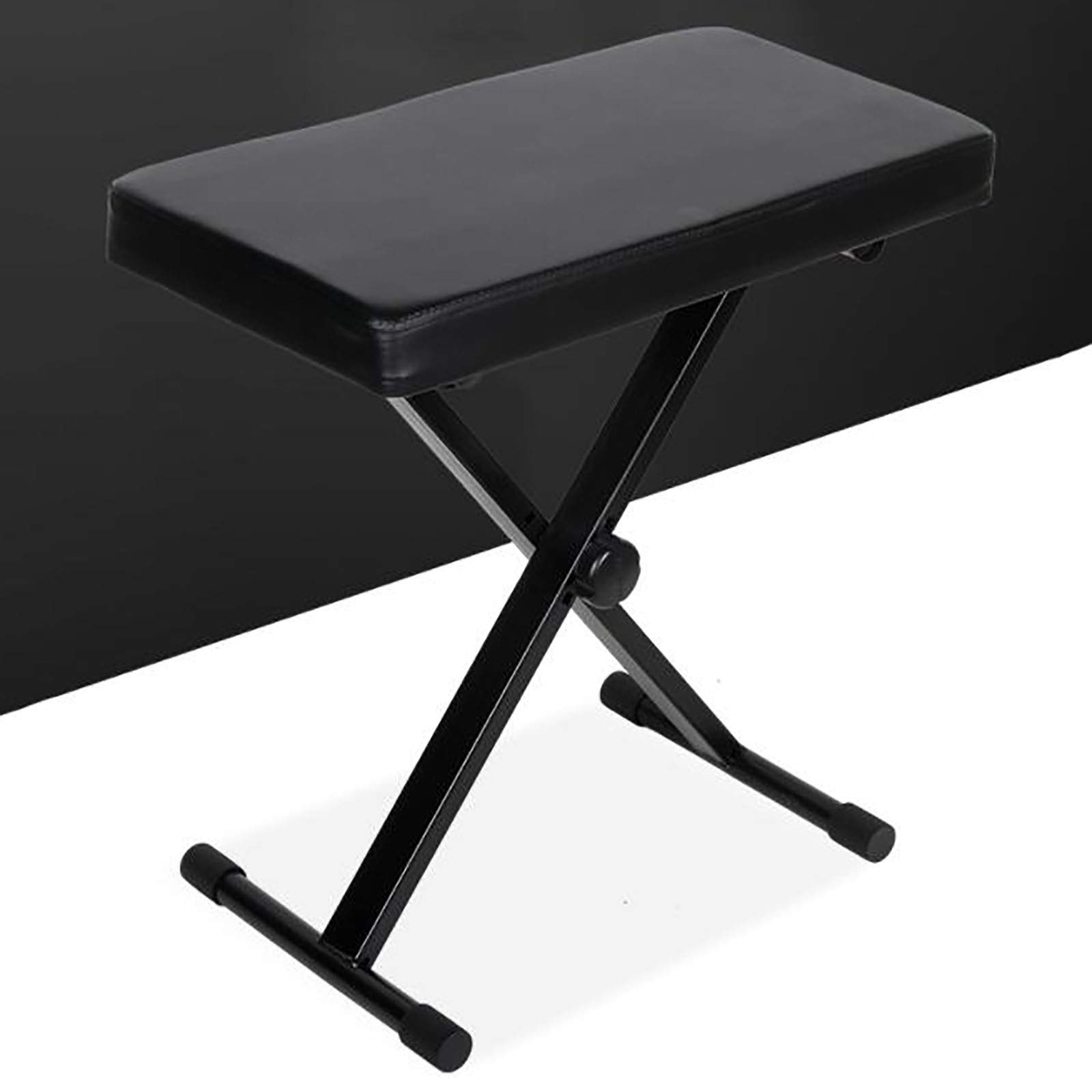 Sgabello Regolabile per Pianoforte in Pelle, Stile X, con Imbottitura, Adatto a Tutte Le Persone, Design Antiscivolo, Pieghevole e Portatile.
