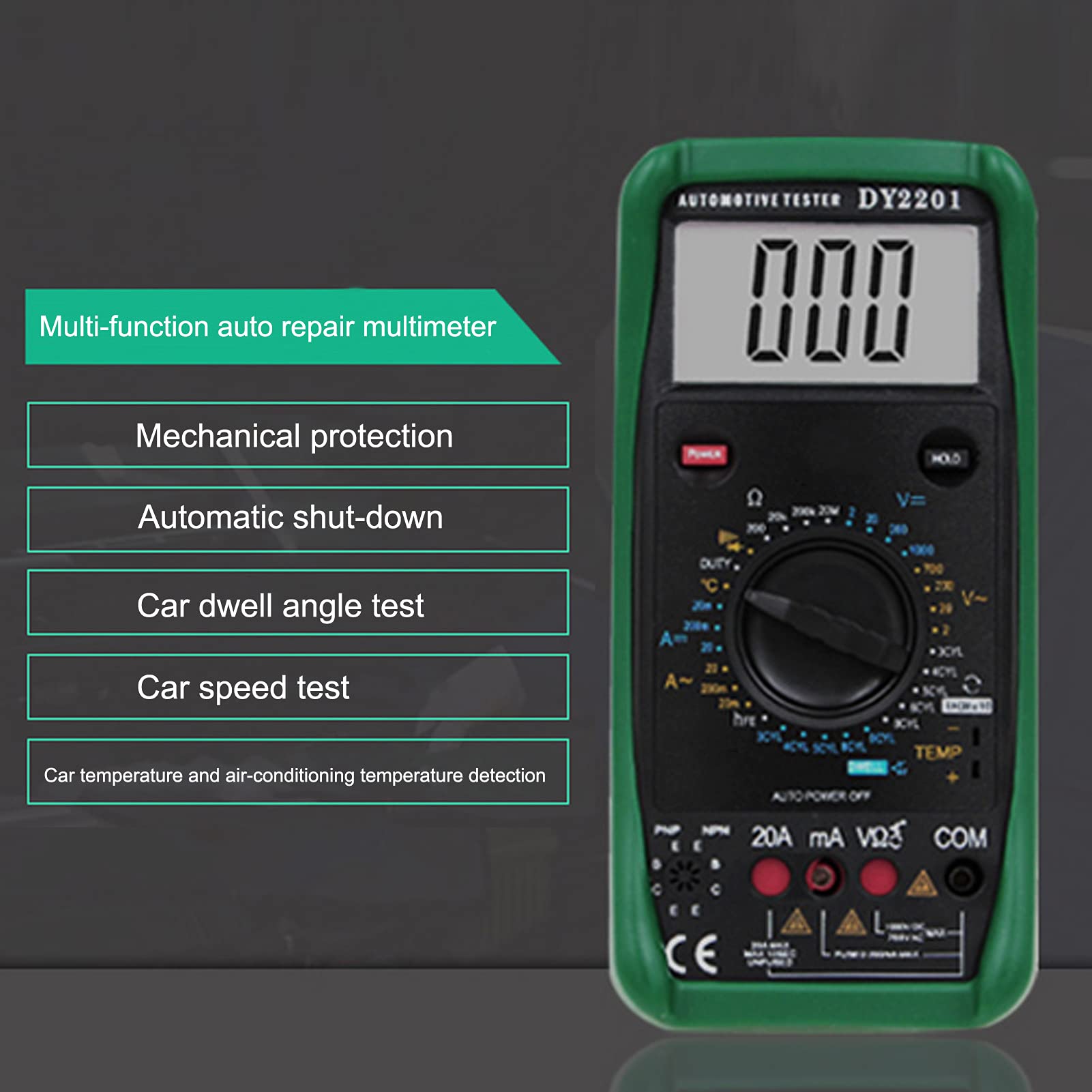 Multímetro Digital Versátil, Probador de Corriente de Voltaje AC/Ideal para Reparación Automotriz con Almacenamiento de Datos y Función de Apagado Automático, Adecuado para