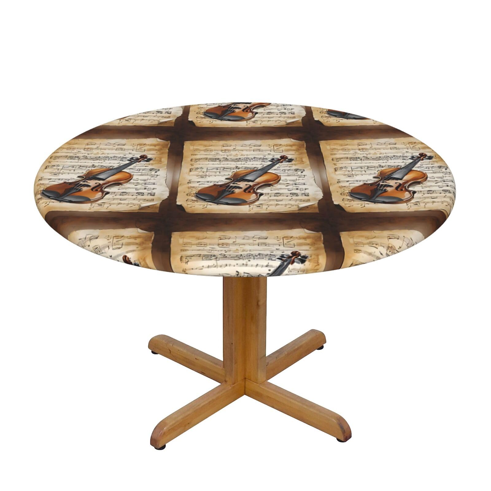 Nappe ronde ajustée élastique pour repas sur le patio et table de jardin