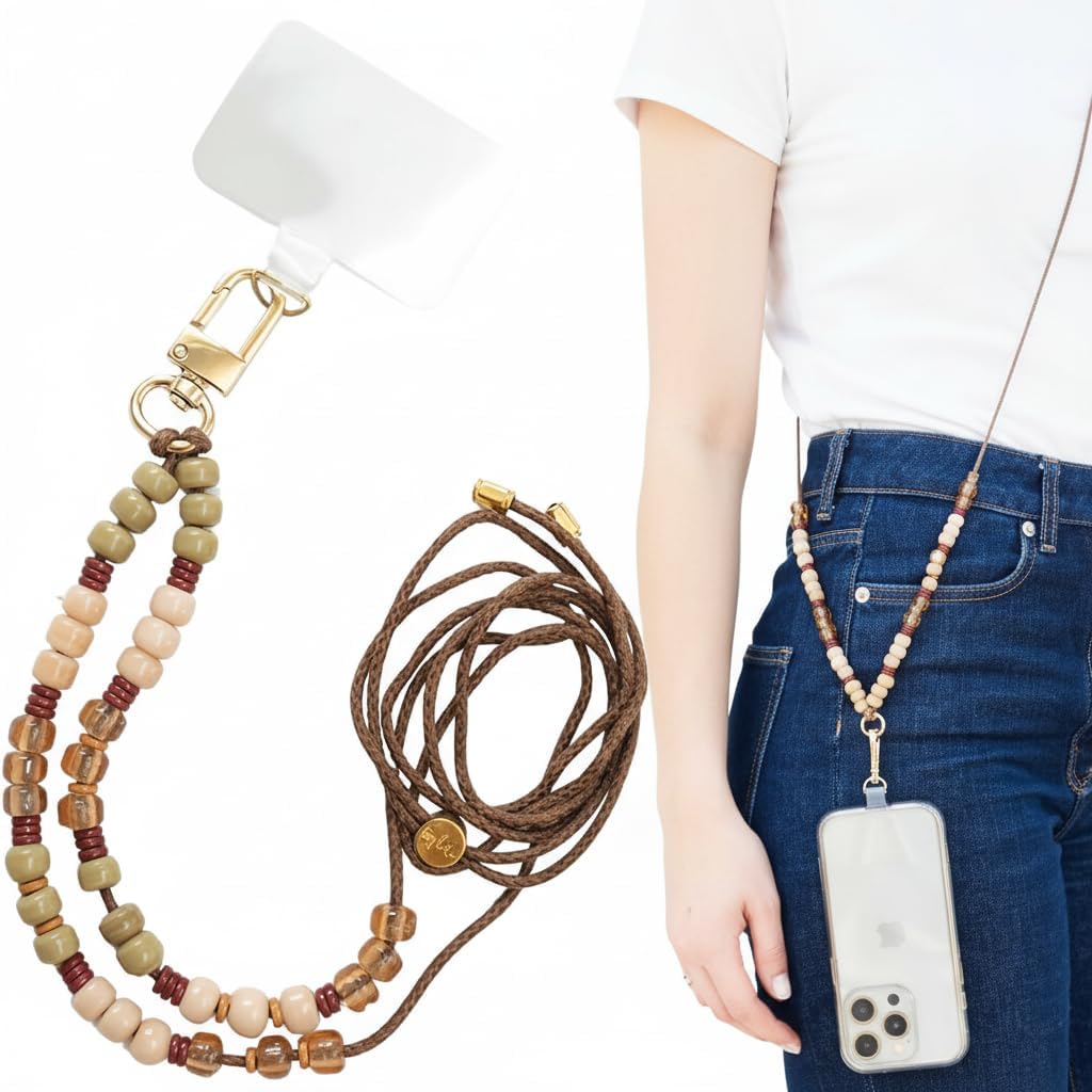 By Lilla Crossbody Cell Phone Strap - Handmade Adjustable Luxury Lanyard Converts to Chic Wristlet