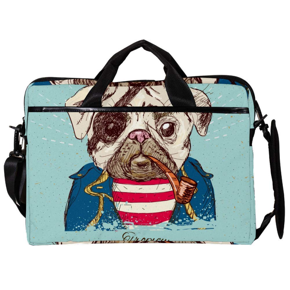 Funda bandolera para portátil de 14 a 15 pulgadas diseño de perro pirata alegría diaria 6