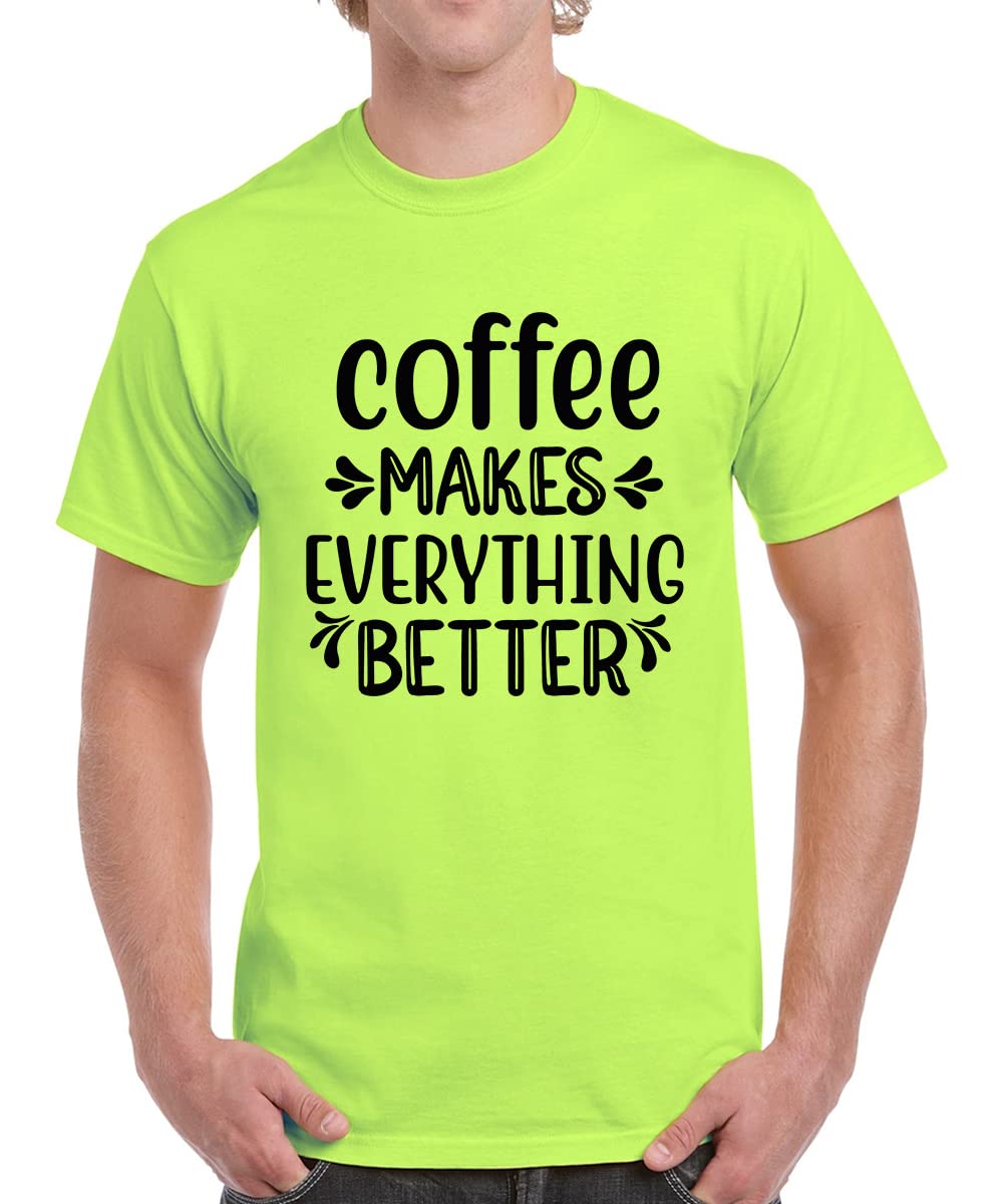 Caseria Men's Round Neck Cotton Half Sleeved T-Shirt with Printed Graphics - Better Coffee