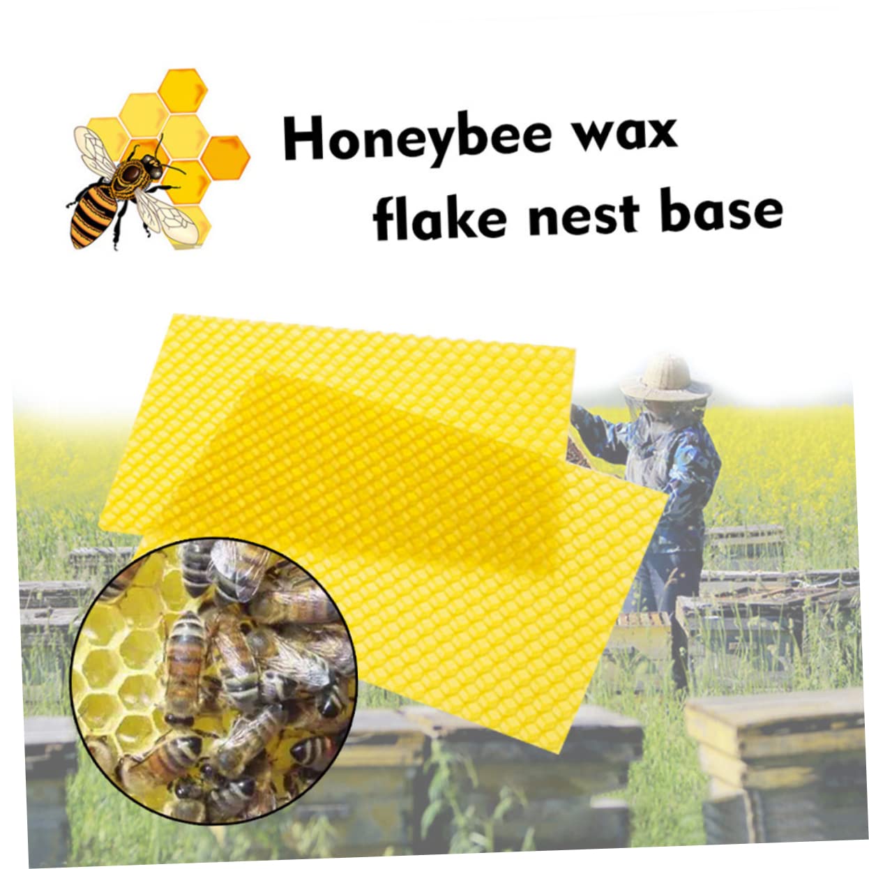 Fogli di Fondazione per in Cera d'Api, 30 Pezzi, Gialli | Fondazione Beehive, Forma Semplice, Accessori per D’Api, Pratica per Risparmiare in Arnia