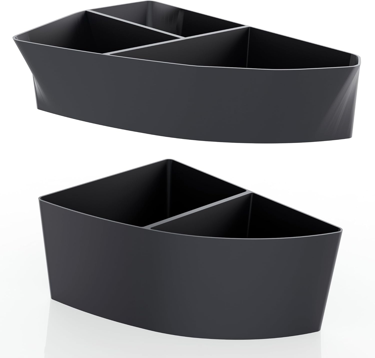 TWRAPS Trunk Tray Organizer for Lucid Air 2021-2026, Perfect Fit Storage Box with 5 Compartments on 2 Levels, Matte Black ABS, Includes Premium Leather Inserts