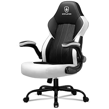 GTPLAYER Ergonomic Racing Gaming Chair, White/Black
