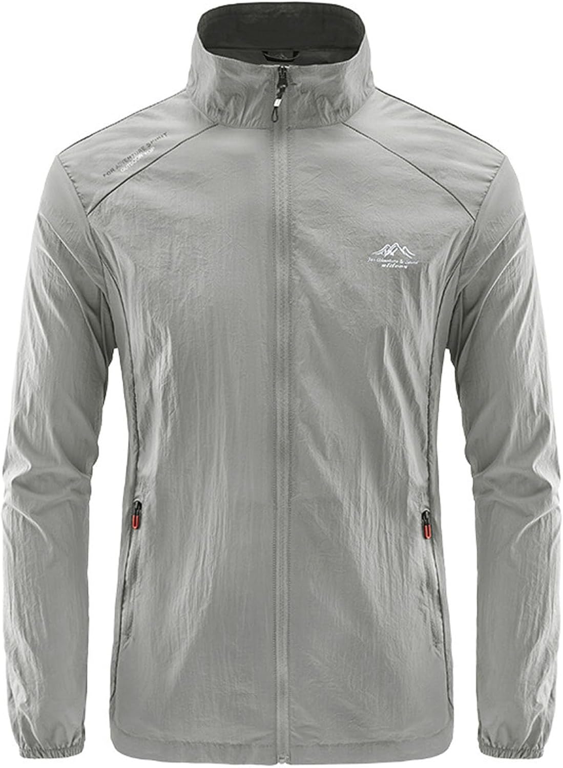 Full Zip Workout Jacket for Men Lightweight Breathable Windbreaker Golf Coat UPF 50 Fishing Hiking Shirt with Pocket