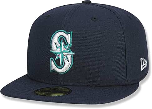 周エラ　別注　NEW ERA Seattle Mariners 7 3/8 New Era Fitted Hat Cap 7 3/8 Seattle Mariners Exclusive Side
