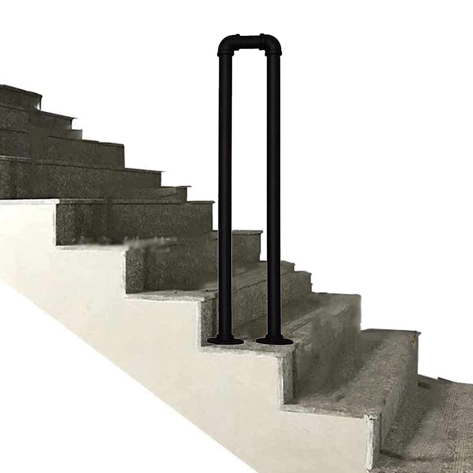 Rampe d'escalier en fer forgé en U de 55 cm pour terrasse