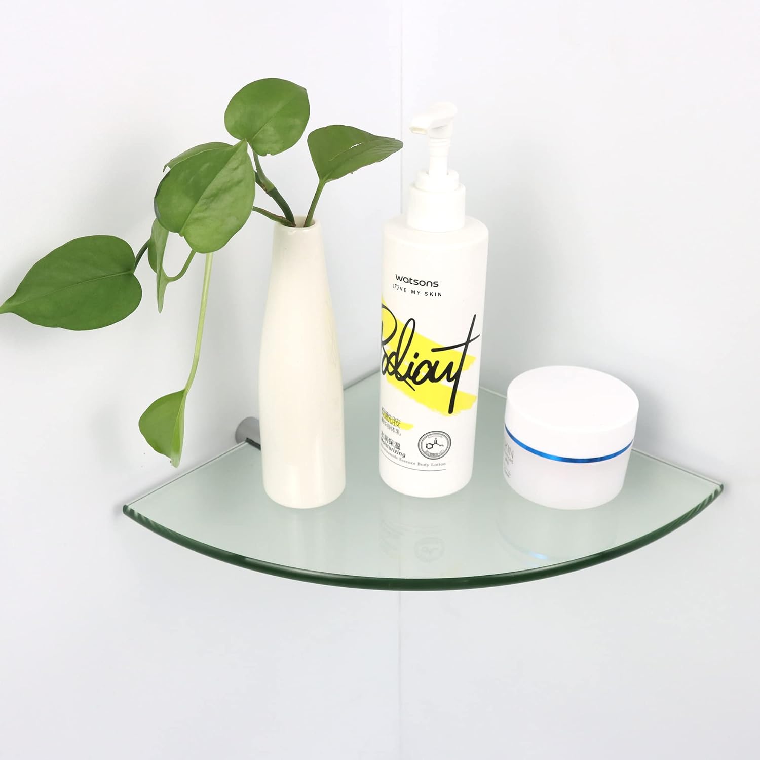 Bathroom Glass Corner Shelf, Lavatory Shower Caddy