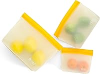 Vista 10 de MUMI Piccolo Bolsas reutilizables con cremallera, juego de 3 bolsas de silicona con cierre hermético Bolsas reutilizables con cierre hermético